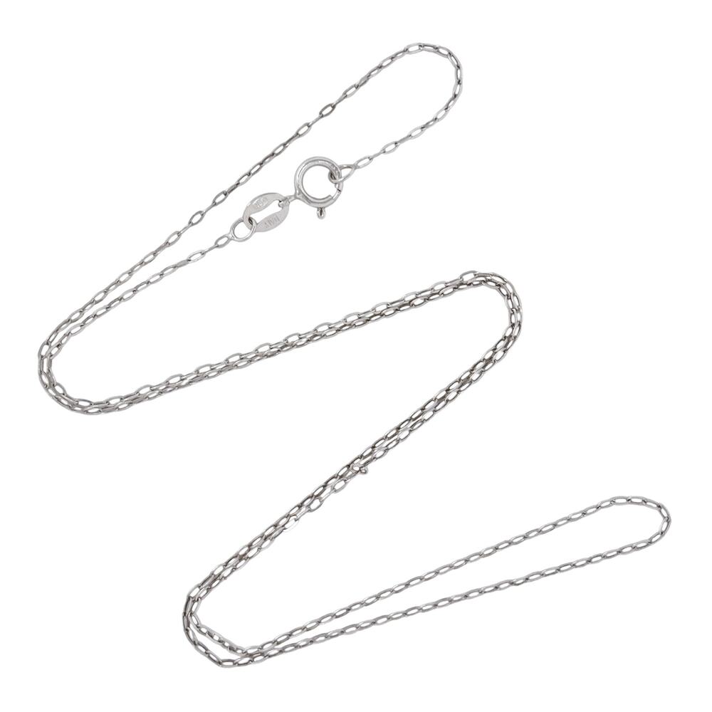 Vintage Italy Sterling Silver 925 1.1mm Paperclip Link Chain Necklace 18"